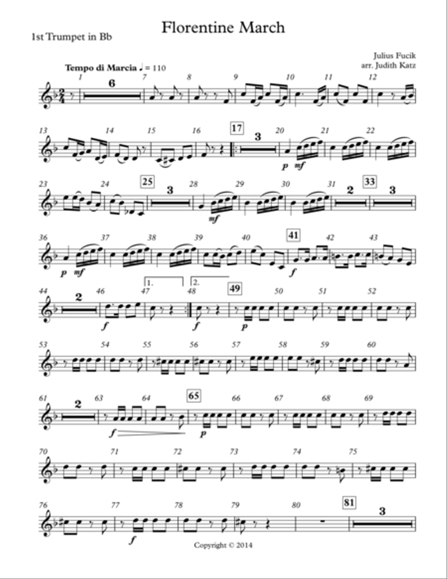 Florentine March - Parts School and Community scores gallery preview page 1