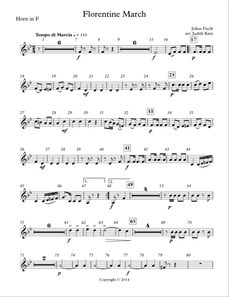 Florentine March - Parts School and Community scores gallery preview page 5