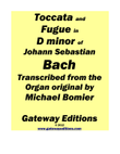 Toccata and Fugue in D minor for Piano Solo, from Bach's organ score