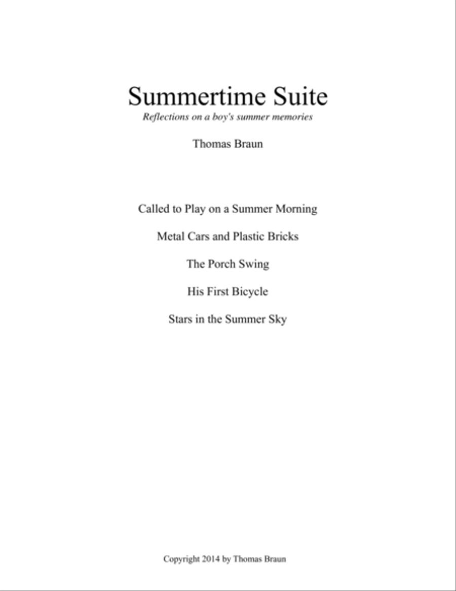 Summertime Suite: Reflections on a boy's summer memories