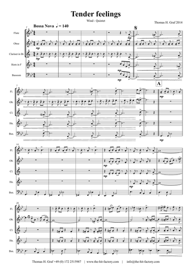 Tender feelings – Bossa Nova - Wind Quintet