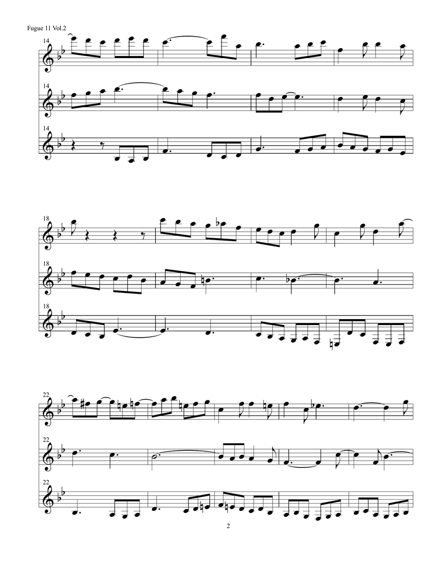Fugue 11 for 3 Guitars Fugue 11 for 3 Guitars Guitar Ensemble scores gallery preview page 2