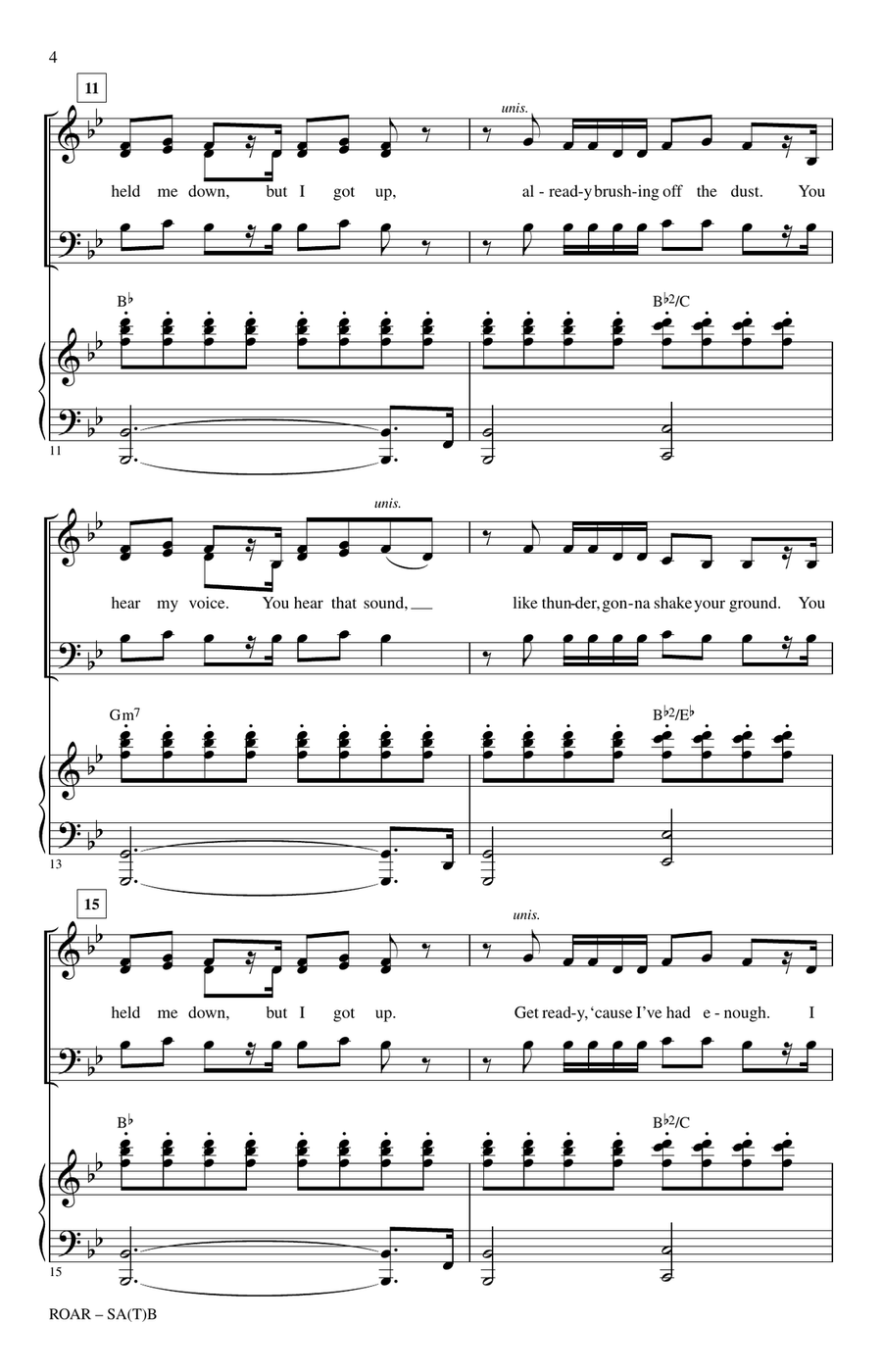 Roar Roar 4-Part scores gallery preview page 3