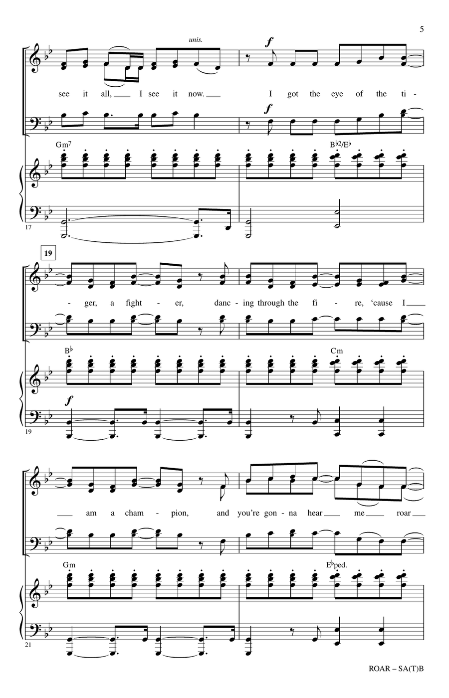 Roar Roar 4-Part scores gallery preview page 4
