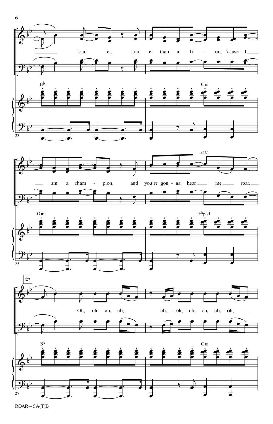Roar Roar 4-Part scores gallery preview page 5