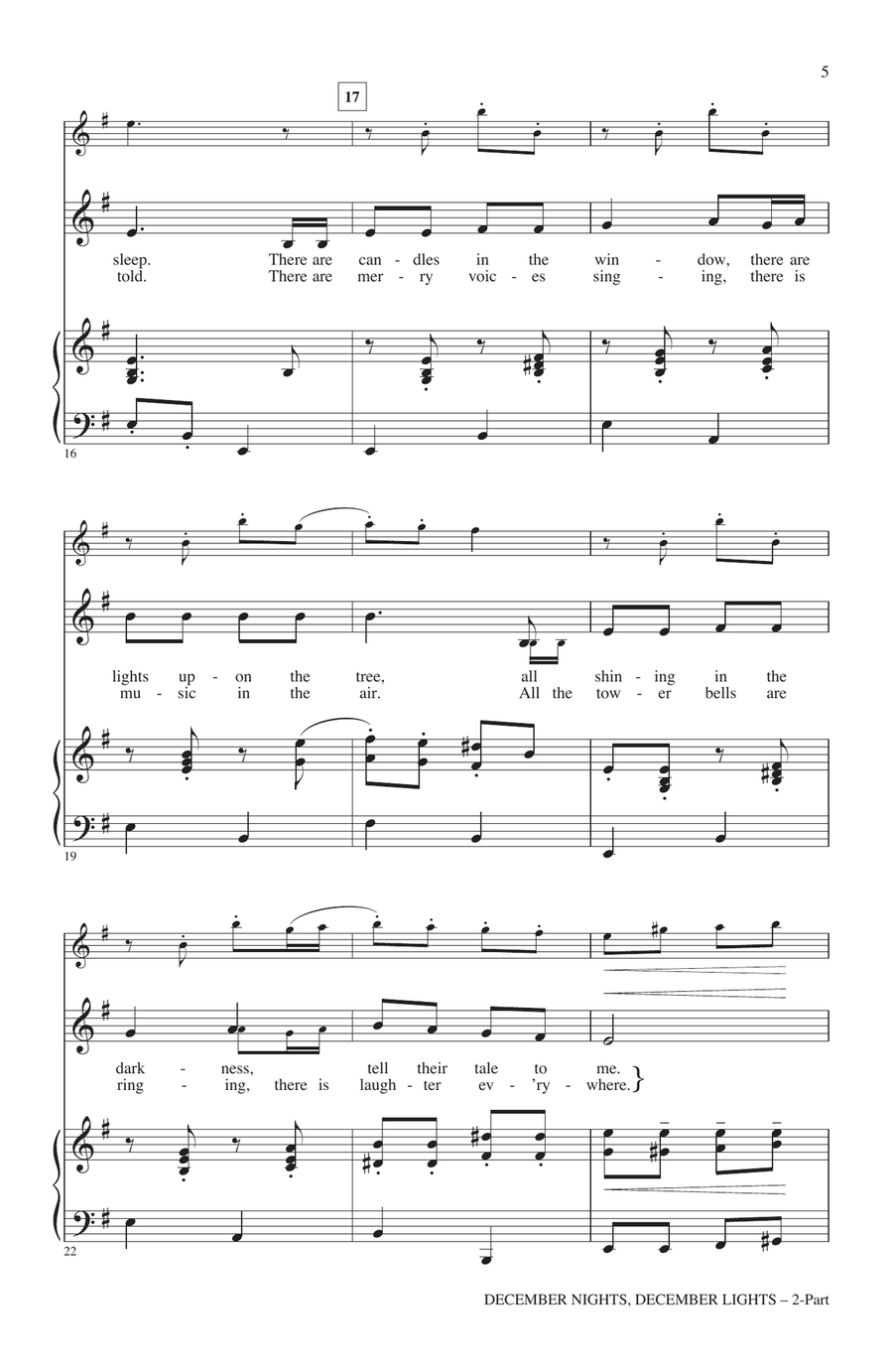 December Nights, December Lights Unison Choir scores gallery preview page 3