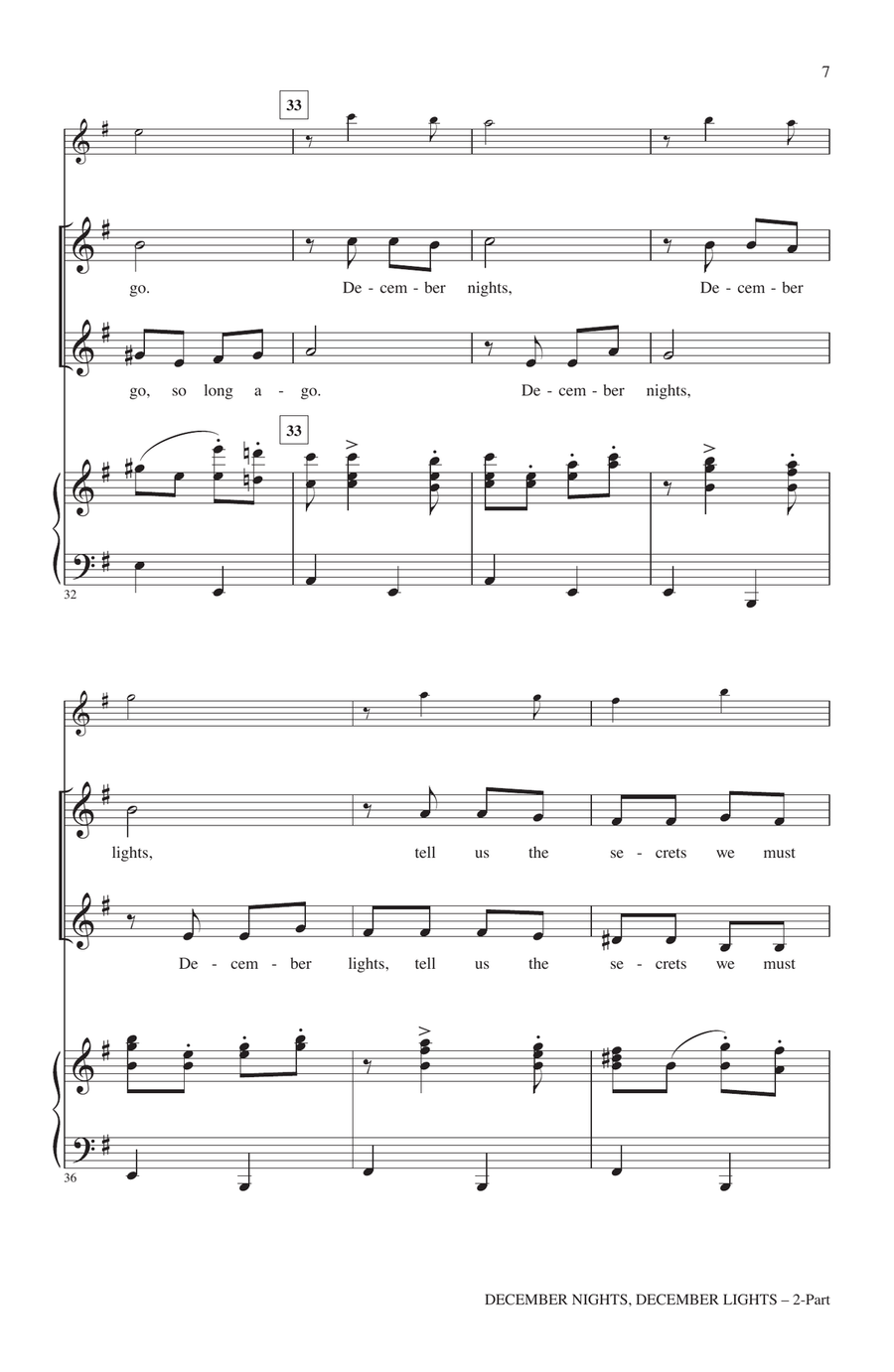 December Nights, December Lights Unison Choir scores gallery preview page 5