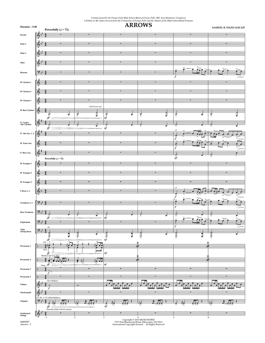 Arrows - Conductor Score (Full Score) Concert Band scores gallery preview page 3
