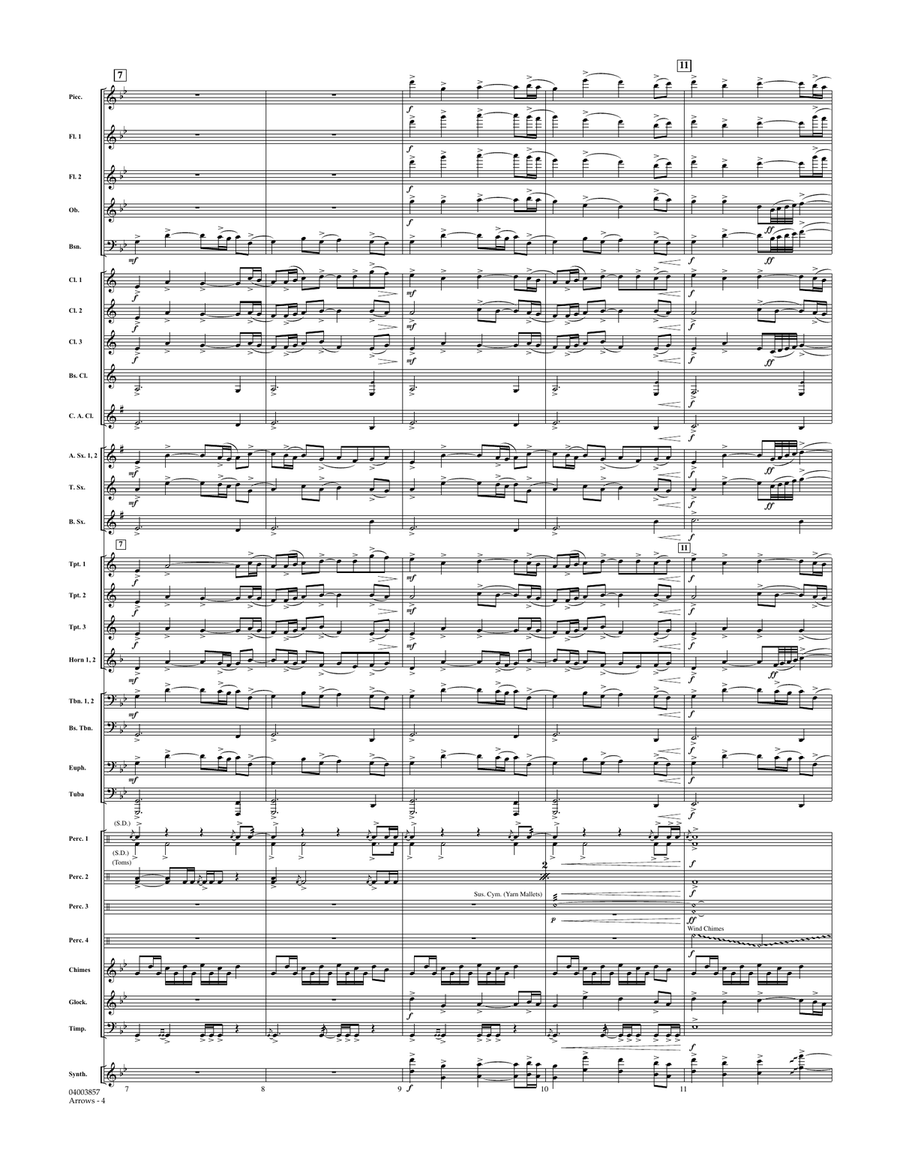 Arrows - Conductor Score (Full Score) Concert Band scores gallery preview page 4