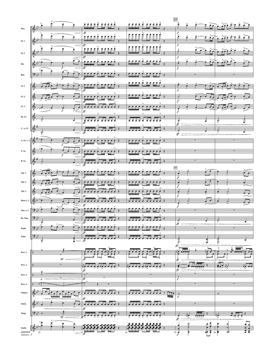 Arrows - Conductor Score (Full Score) Concert Band scores gallery preview page 5