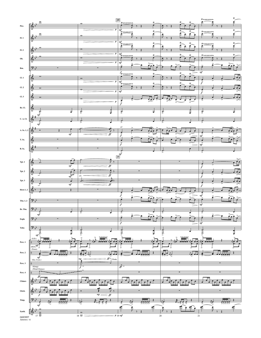 Arrows - Conductor Score (Full Score) Concert Band scores gallery preview page 6