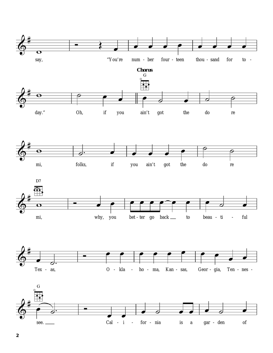 Do Re Mi Do Re Mi Ukulele scores gallery preview page 2