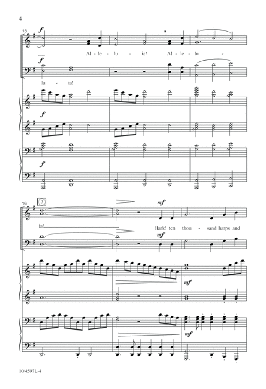 Hark! Ten Thousand Harps and Voices 4-Part scores gallery preview page 5