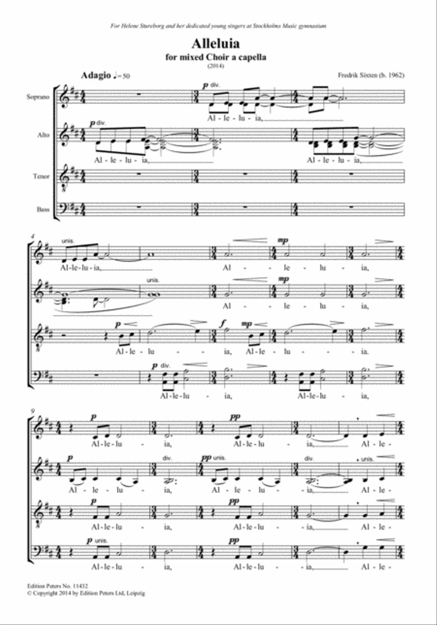 Alleluia for SATB Choir Alleluia for SATB Choir Divisi scores gallery preview page 2