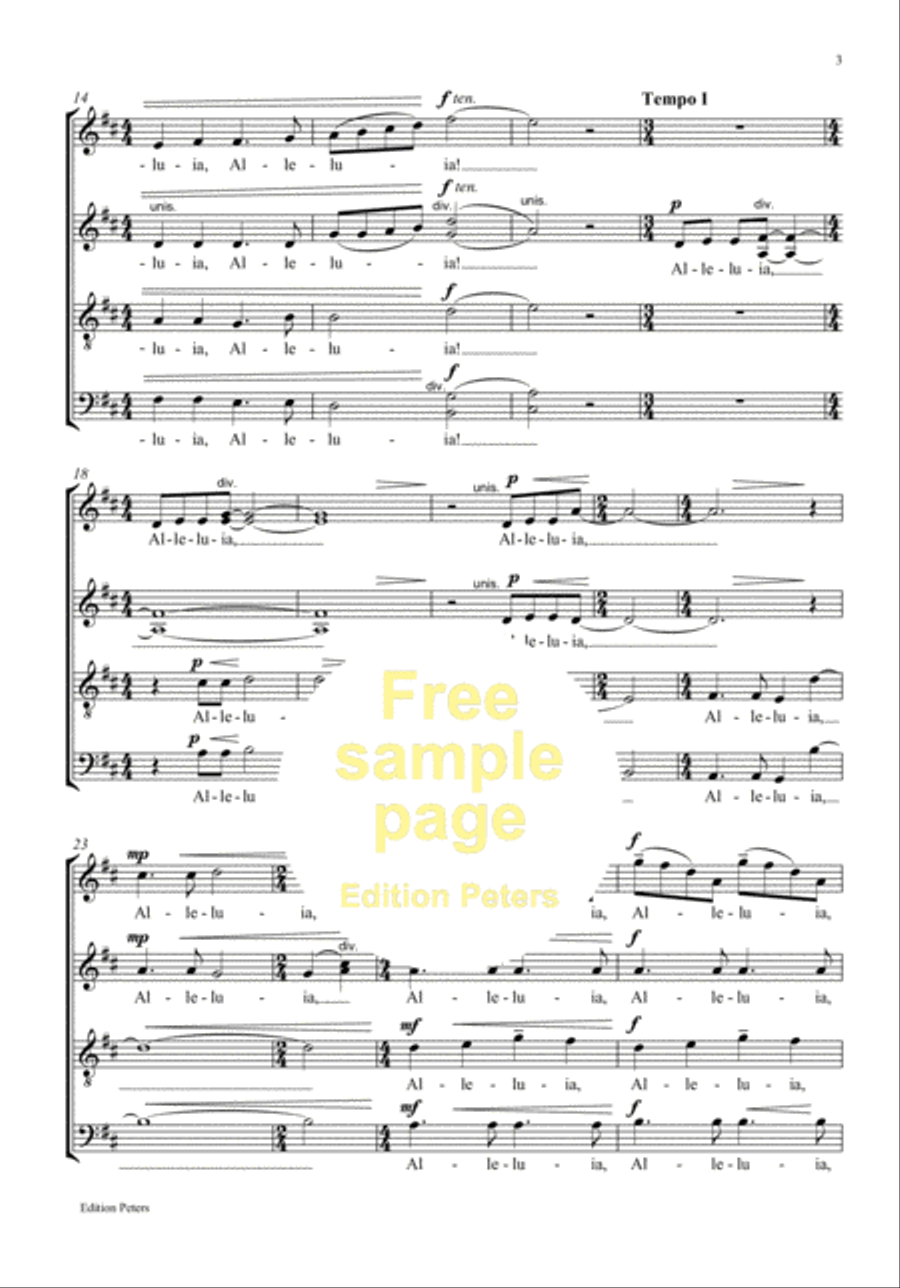 Alleluia for SATB Choir Alleluia for SATB Choir Divisi scores gallery preview page 4