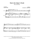 THIS IS MY FATHER'S WORLD (Flute Piano and Flute Parts)