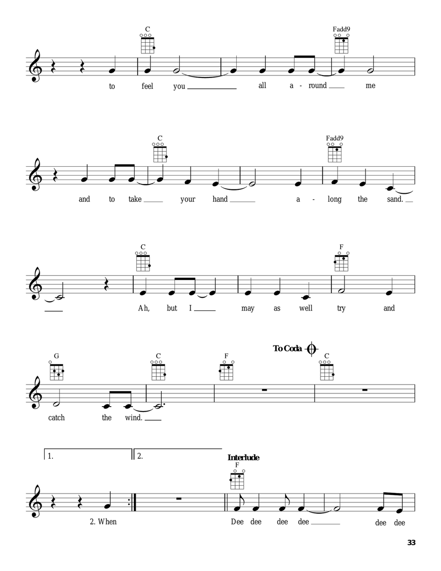 Catch The Wind Catch The Wind Ukulele scores gallery preview page 2