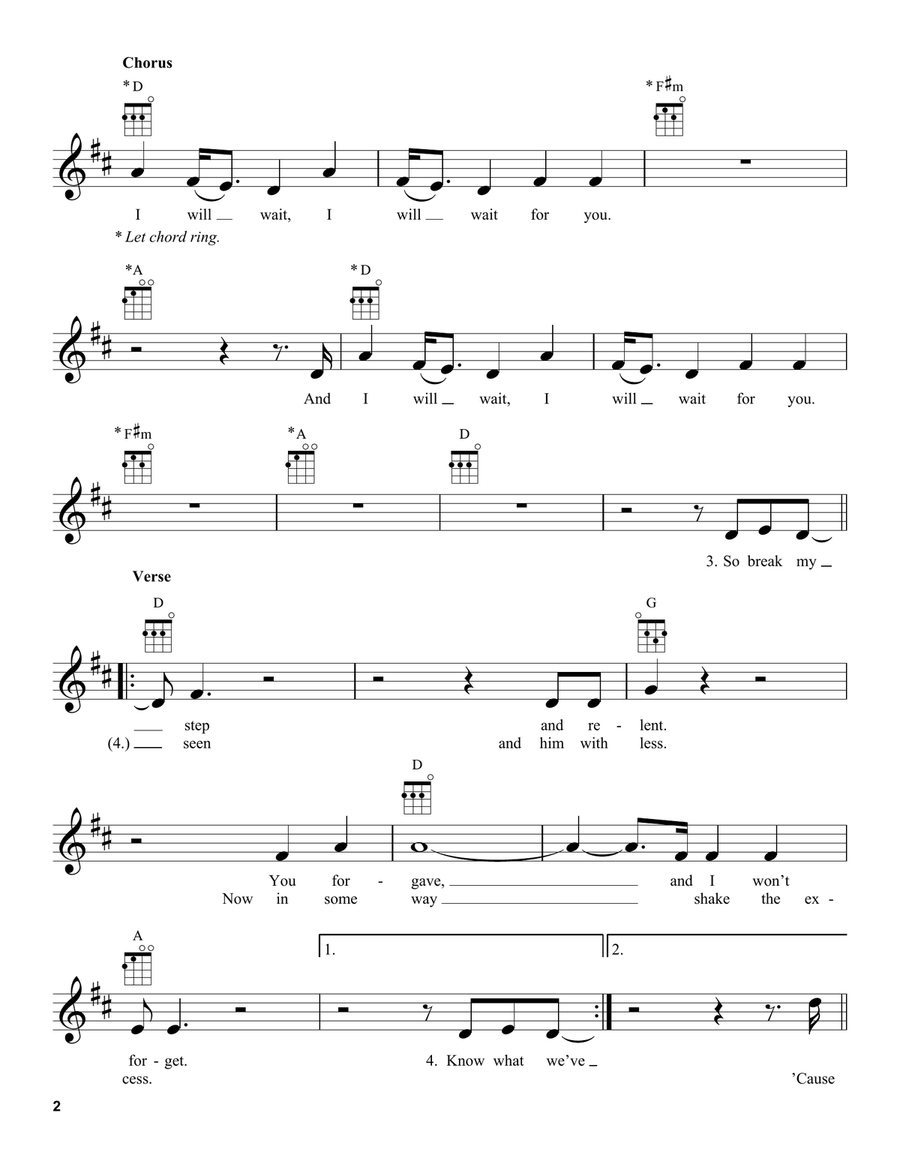 I Will Wait I Will Wait Ukulele scores gallery preview page 2