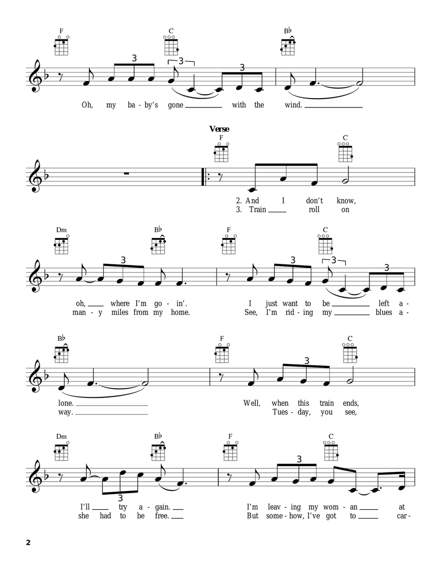 Tuesday's Gone Tuesday's Gone Ukulele scores gallery preview page 2