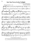 Saw You Never, In The Twilight (from Season Of Wonders) - Piano