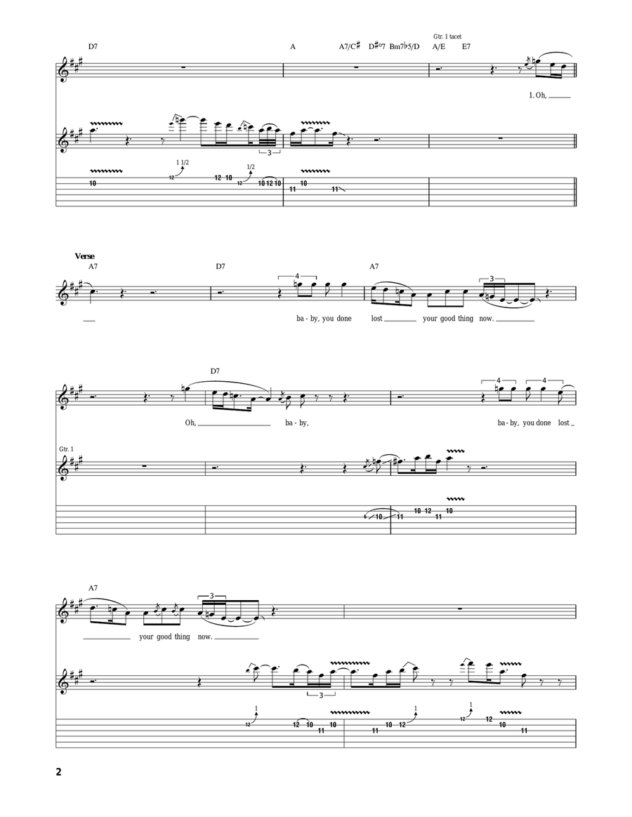 You Done Lost Your Good Thing Now Acoustic Guitar scores gallery preview page 2