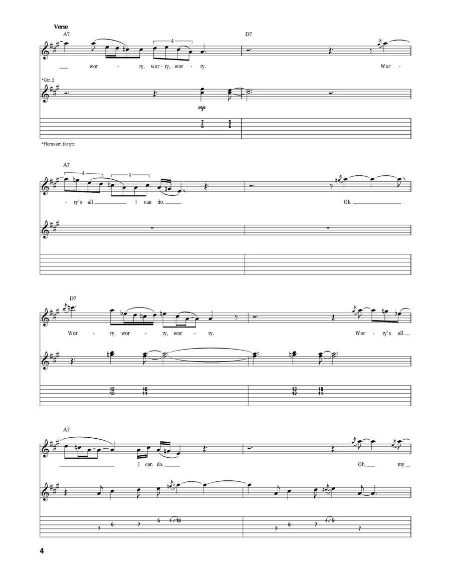 Worry, Worry Acoustic Guitar scores gallery preview page 4