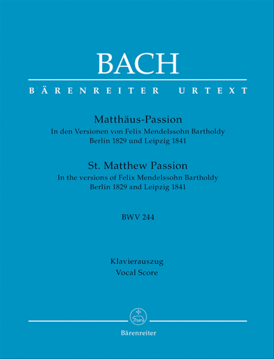 Matthaus-Passion BWV 244 4-Part scores gallery preview page 1