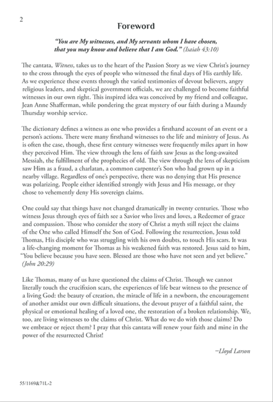 Witness (Digital Download) 4-Part scores gallery preview page 2