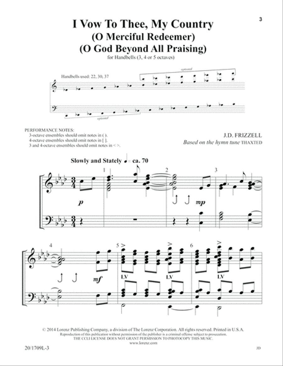 I Vow to Thee, My Country (Digital Download) 5-Octaves scores gallery preview page 3