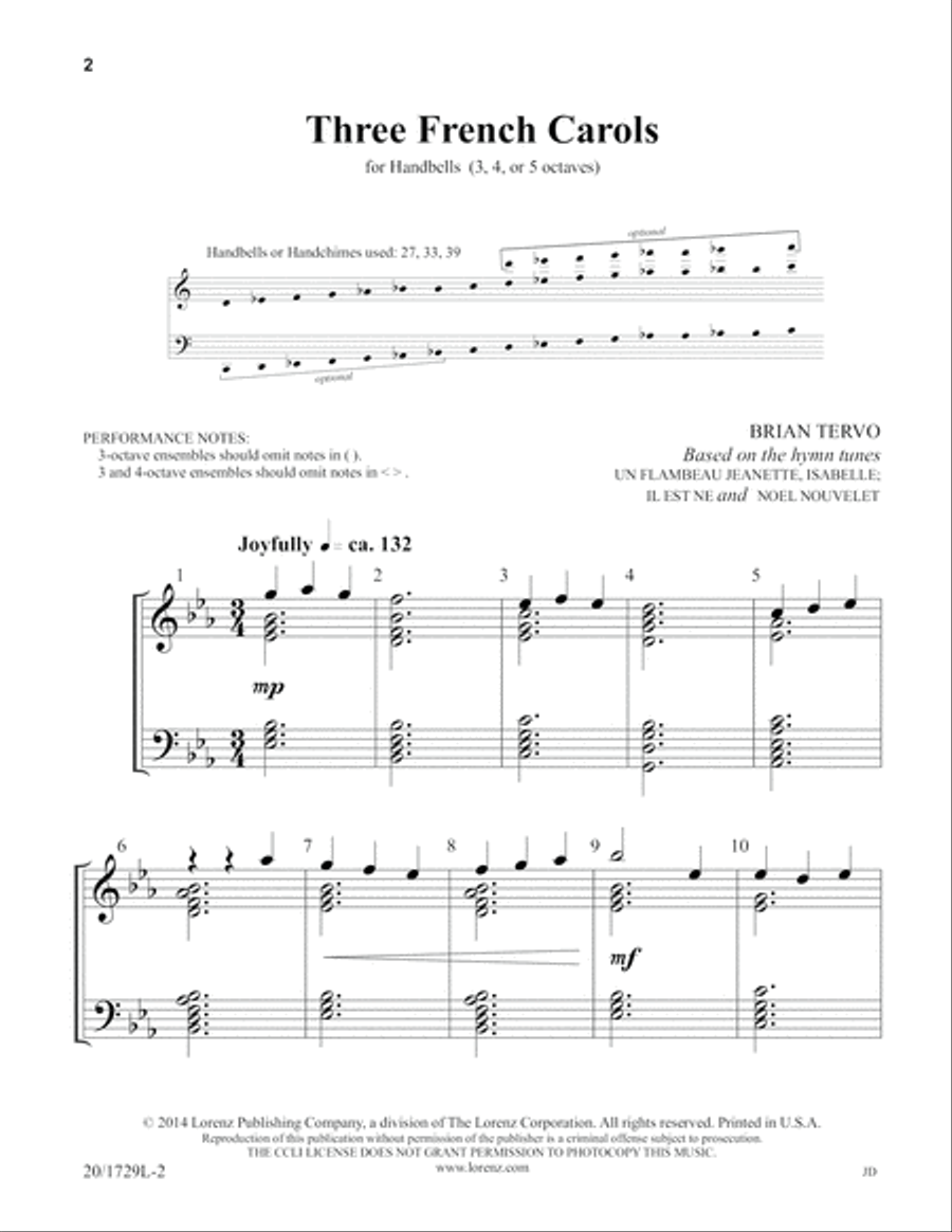 Three French Carols (Digital Download) 5-Octaves scores gallery preview page 2