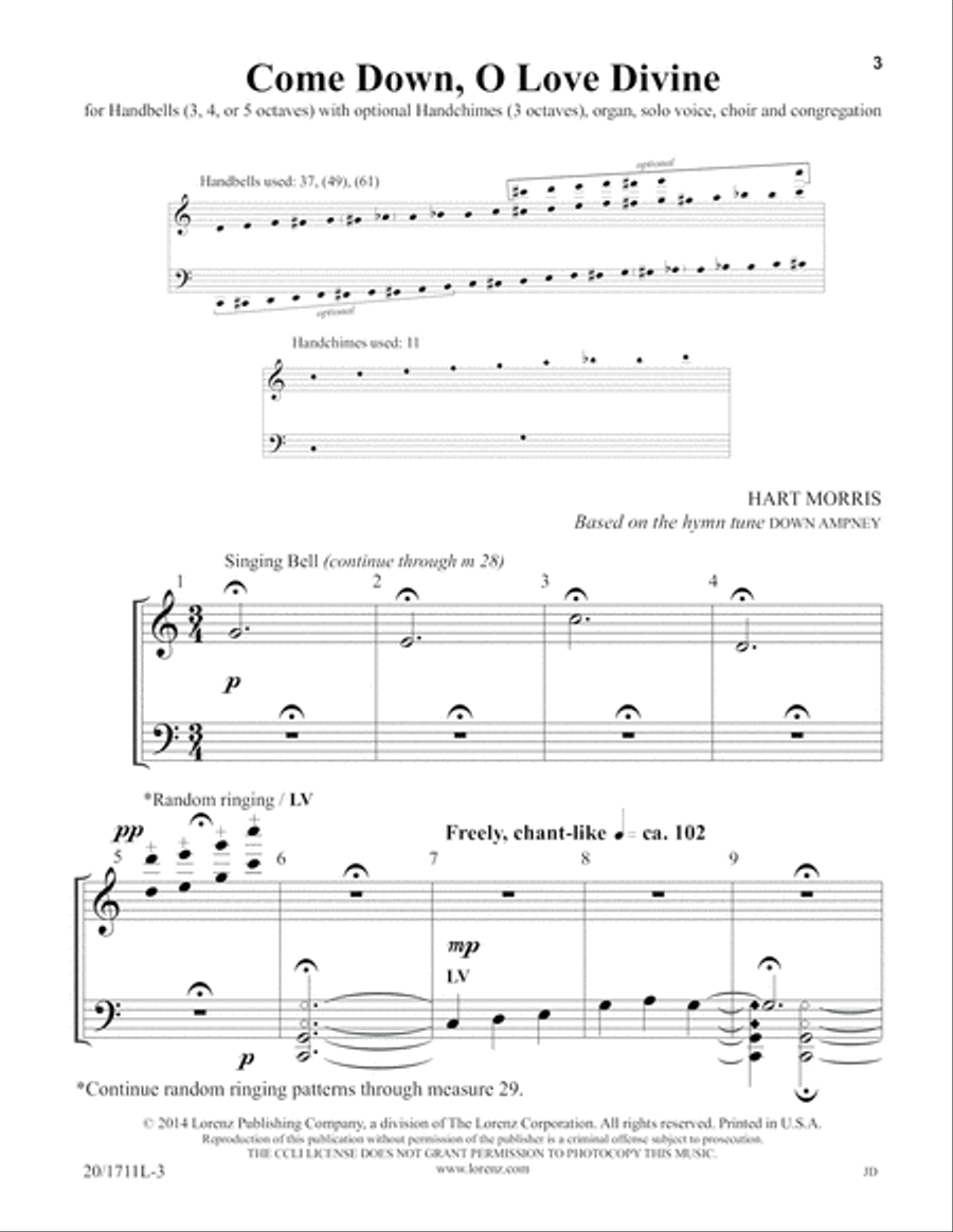 Come Down, O Love Divine (Digital Download) 4-Part scores gallery preview page 3