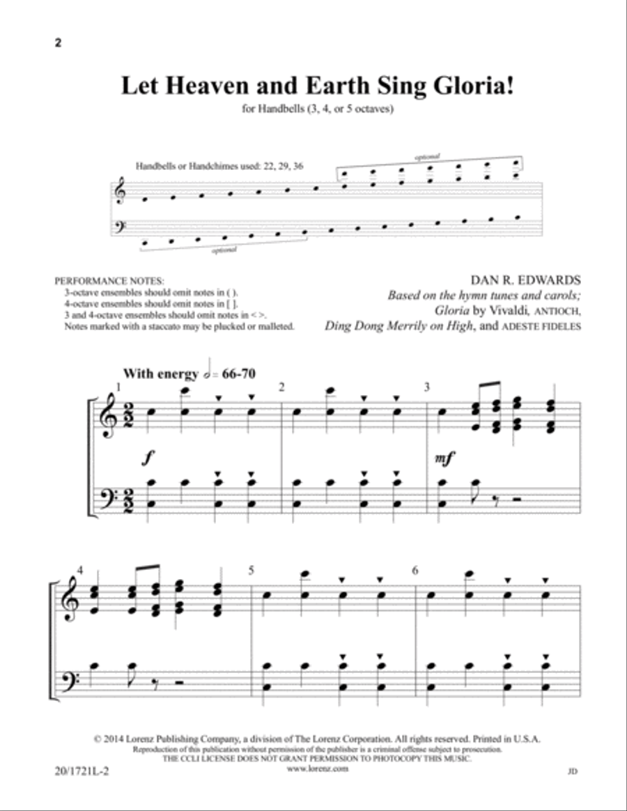 Let Heaven and Earth Sing Gloria! (Digital Download) 5-Octaves scores gallery preview page 2
