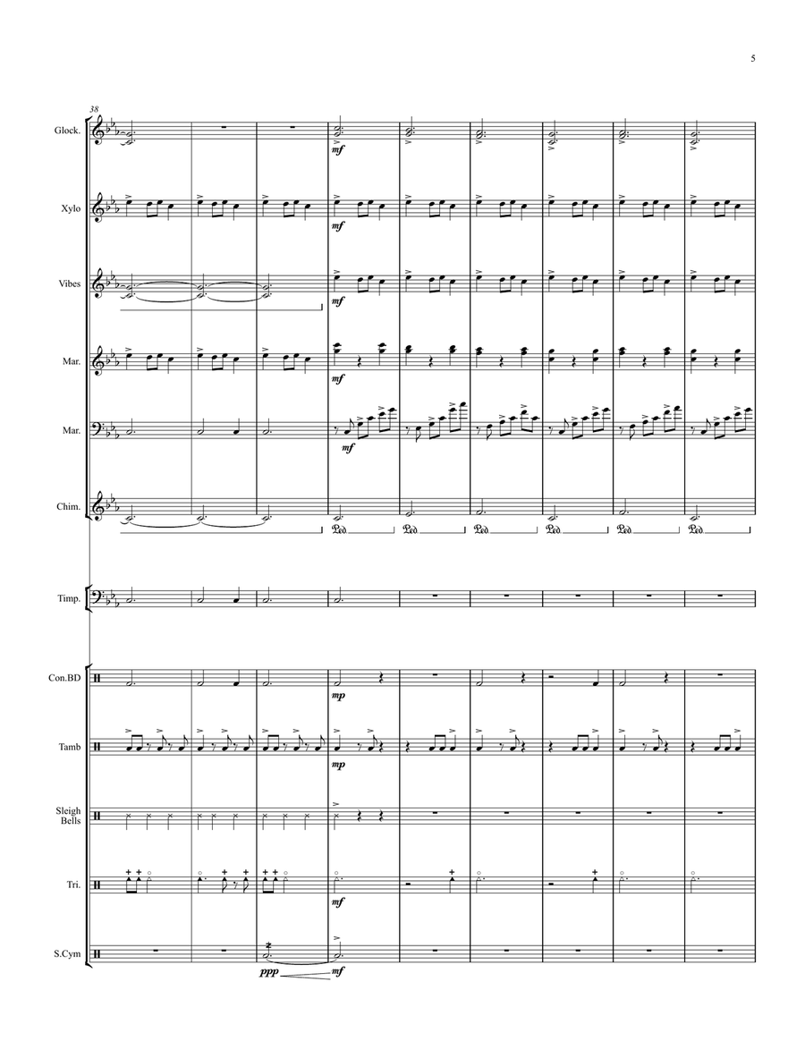 Ukrainian Bell Carol - for Percussion Ensemble Percussion Ensemble scores gallery preview page 6