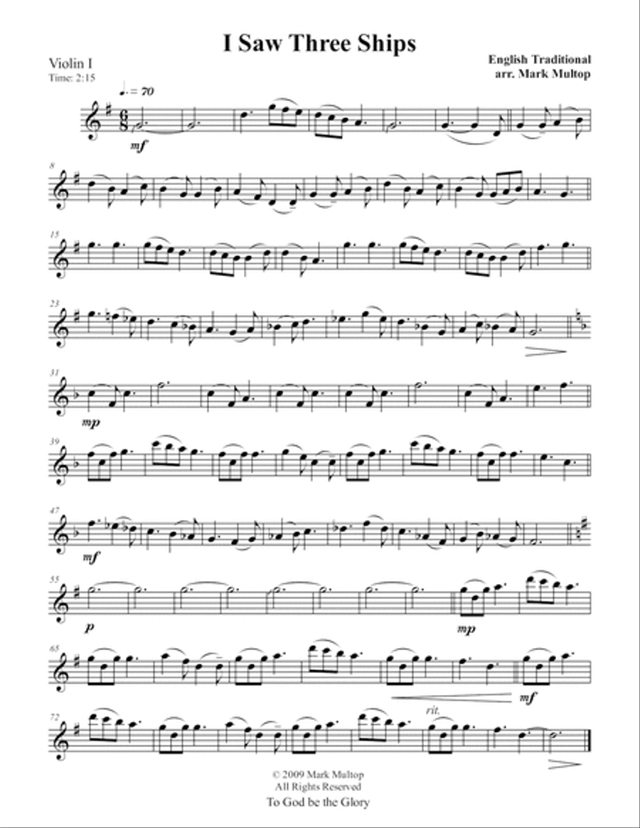 I Saw Three Ships String Quartet scores gallery preview page 3