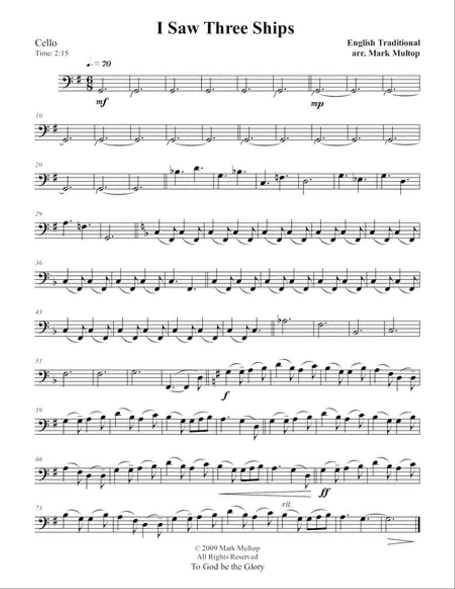 I Saw Three Ships String Quartet scores gallery preview page 4