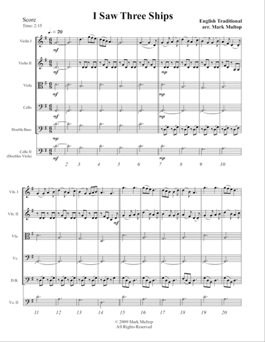I Saw Three Ships String Quartet scores gallery preview page 5