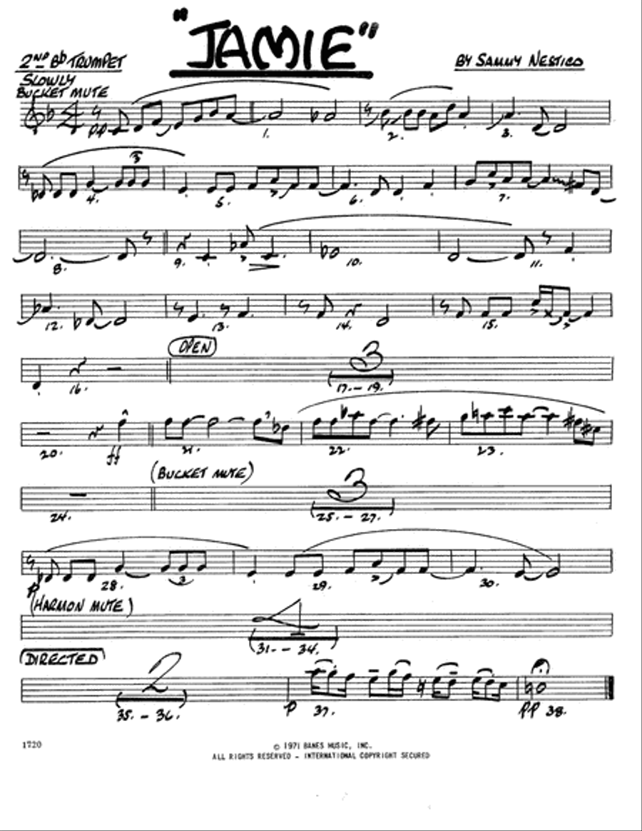 Jamie - 2nd Bb Trumpet Jazz Ensemble scores gallery preview page 1