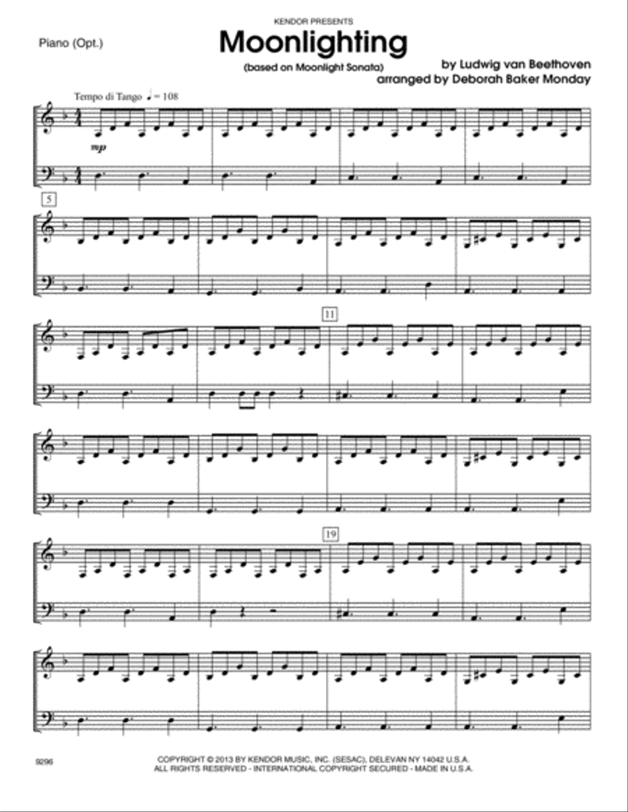 Moonlighting (based on Moonlight Sonata) - Piano Piano Solo scores gallery preview page 1