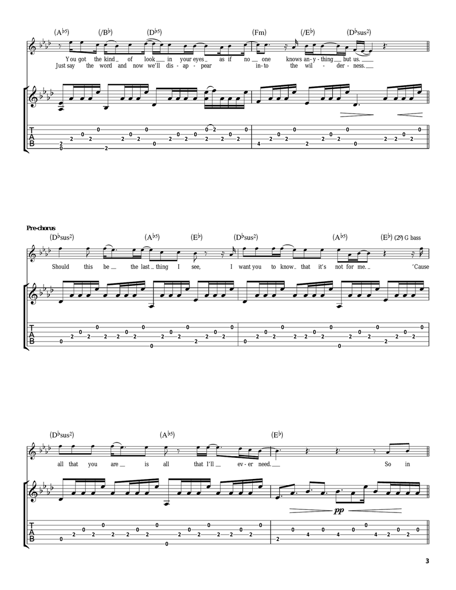 Tenerife Sea Tenerife Sea Acoustic Guitar scores gallery preview page 3