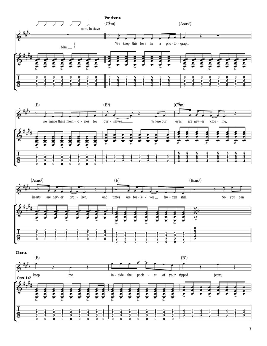 Photograph Photograph Acoustic Guitar scores gallery preview page 3