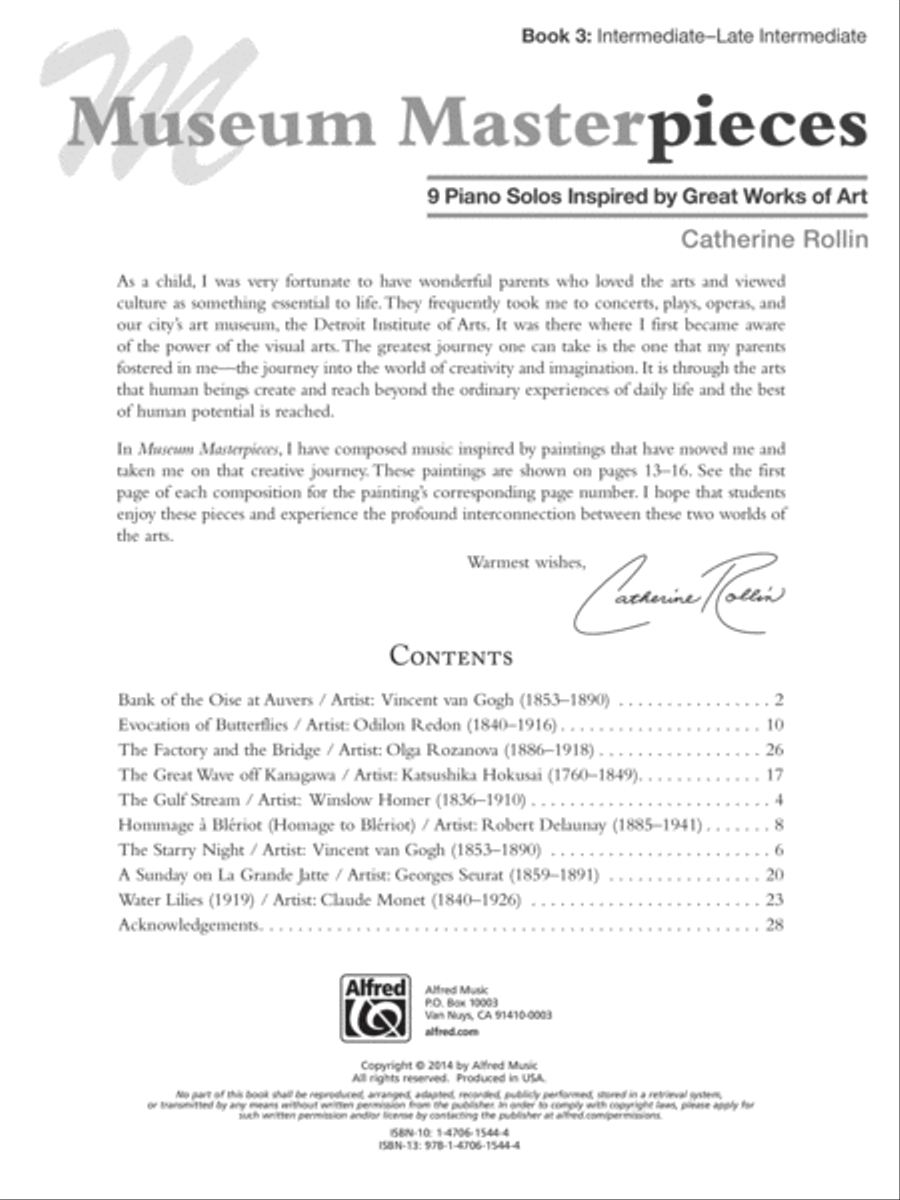 Museum Masterpieces, Book 3 Piano Solo scores gallery preview page 2