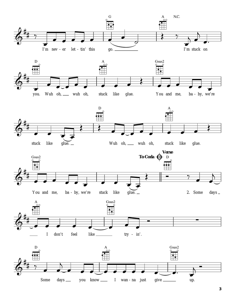 Stuck Like Glue Stuck Like Glue Ukulele scores gallery preview page 3