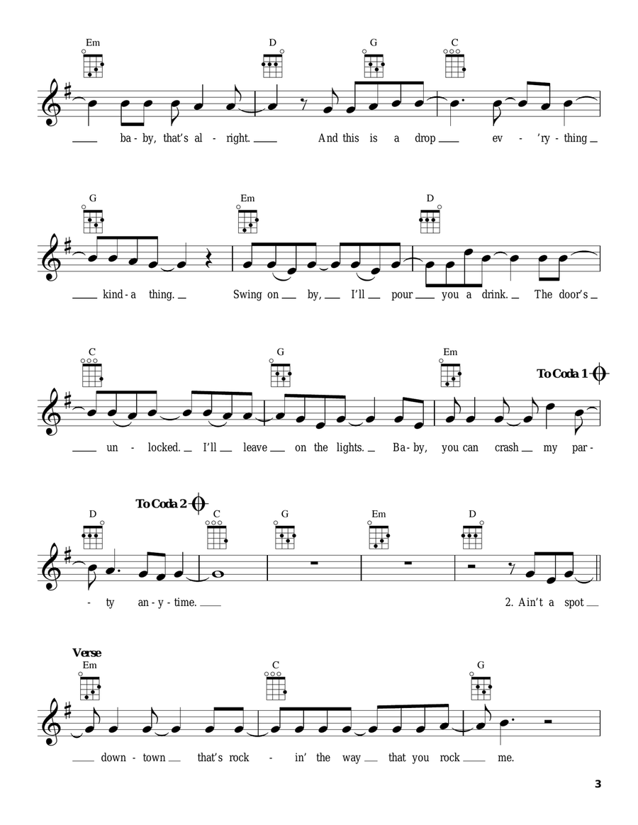 Crash My Party Crash My Party Ukulele scores gallery preview page 3