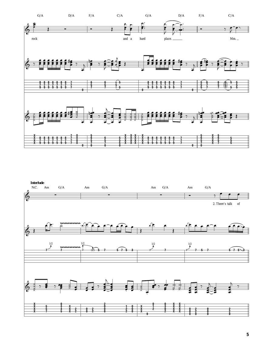 Rock And A Hard Place Rock And A Hard Place Acoustic Guitar scores gallery preview page 5