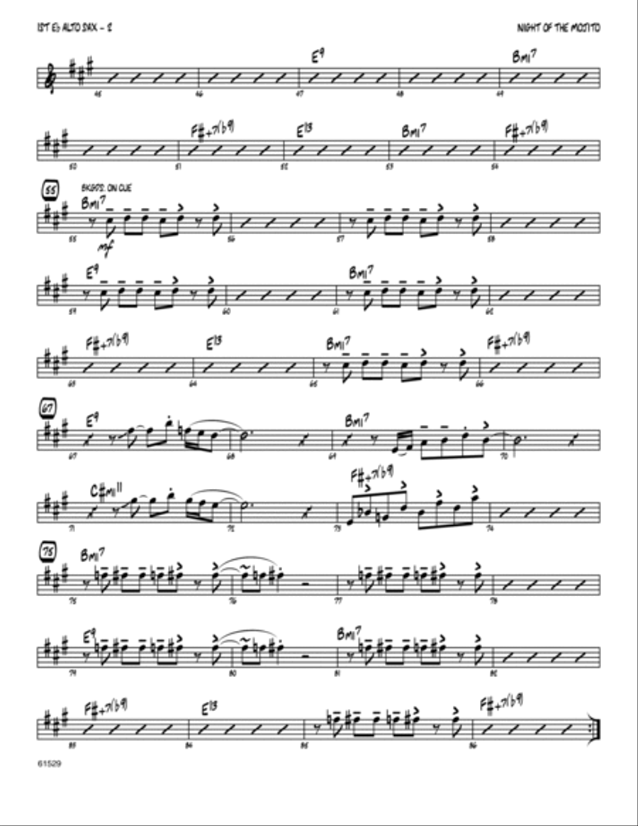 Night Of The Mojito - 1st Eb Alto Saxophone Alto Saxophone scores gallery preview page 2