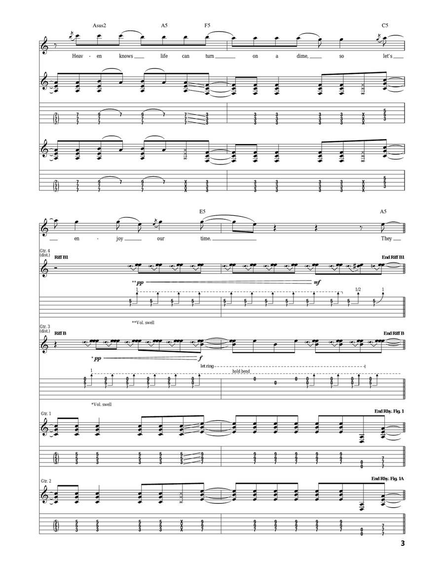 Once More 'Round The Sun Once More 'Round The Sun Acoustic Guitar scores gallery preview page 3