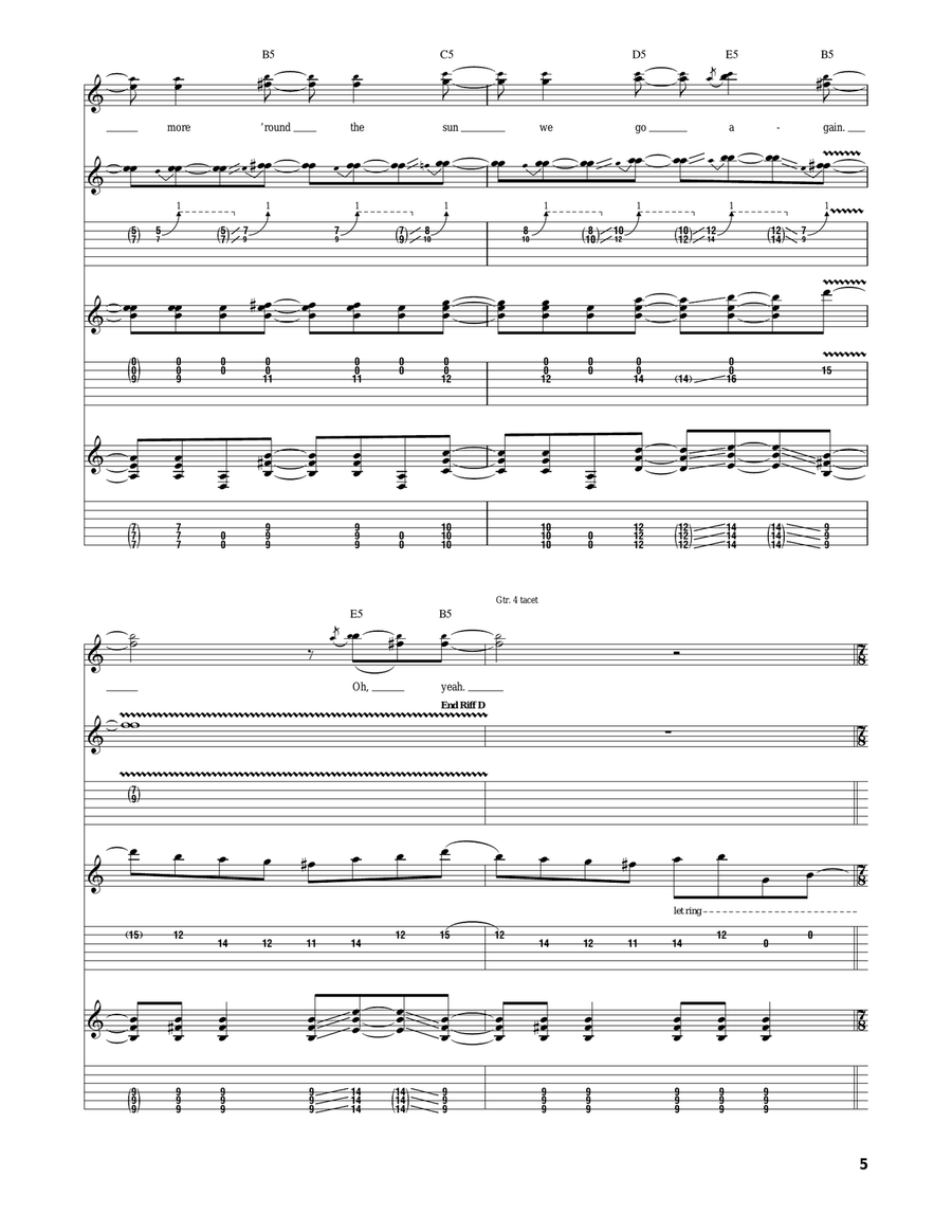 Once More 'Round The Sun Once More 'Round The Sun Acoustic Guitar scores gallery preview page 5