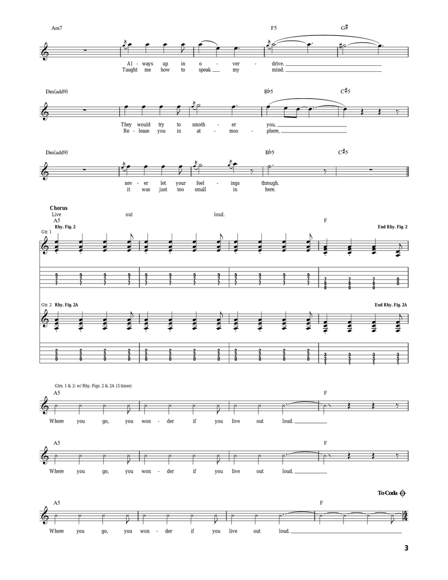 Aunt Lisa Aunt Lisa Acoustic Guitar scores gallery preview page 3