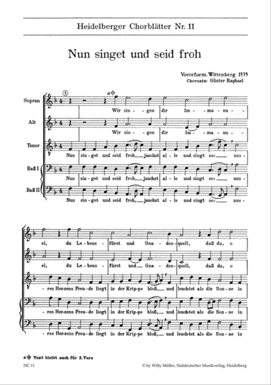 Heidelberger Chorblätter no. 11 4-Part scores gallery preview page 1