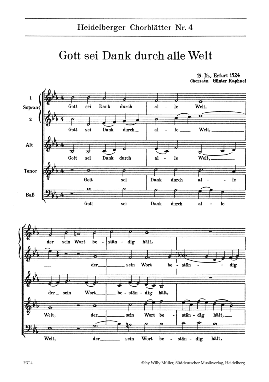 Heidelberger Chorblätter no. 4 SSATB scores gallery preview page 1